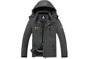 GEMYSE Męska kurtka narciarska, górska, wiatroszczelna, polar, outdoorowa, zimowa, okrycie wierzchnie z kapturem