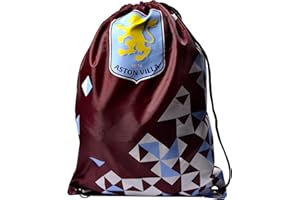FOCO Aston Villa Particle Design Drawstring Gym Bag, Claret and Blue