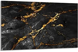 DarHaus Placa protectora de vitrocerámica 80 x 52 cm 1 pieza cocina eléctrica universal para inducción protección contra salpicaduras tabla de cortar de vidrio templado como decoración, MÁRMOL