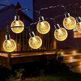 Solar String Lights 24Ft 50 LED Outdoor String Lights Garden Crystal Ball Decorative Lights Waterproof Indoor Fairy Lights fo