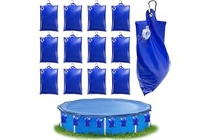 TZEKING Poolabdeckung Gewichte Wassersack,12PCS Pool-Wasserbeutel,Pool Beschwerungssack,Winter Pool Abdeckplane Beschwerungssack,Pool Wandtaschen,Schwimmbadabdeckung Hängende Tasche,für Poolabdeckung