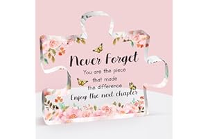 BUIOATA Leaving Gifts for Women, Retirement Gifts for Women - Acrylic Puzzle Plaque, Retirement Decorations, New Job Gifts for Colleagues Friend Nurses Teacher Women Men, Retirement Leaving Presents Ideas
