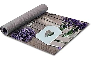 HomeLife Tappeto Cucina Antiscivolo Lavabile Made in Italy | Tappeto Passatoia al Metro PVC e Cotone con Stampa Colorata | Tappeto Cucina 140 cm in Vinile, Moderno e Decorativo con Fantasia di Lavanda