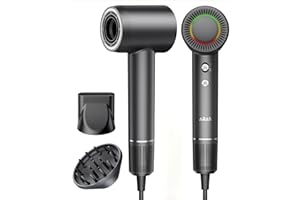 ARAS Asciugacapelli professionale agli ioni negativi, 160.000 giri/min, ad alta velocità, motore senza spazzole per asciugatura rapida con ugello magnetico