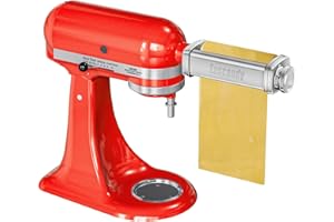 EASCANDY Rouleau à pâtes pour robot KitchenAid, en acier inoxydable, avec 8 boutons d'épaisseur réglables
