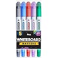 Smart Panda 5 Whiteboard Markers Dual Tip Wipeable Pens, Medium and Fine – Dry Wipe Markers, Perfect for Home, School or Office - 5 Set