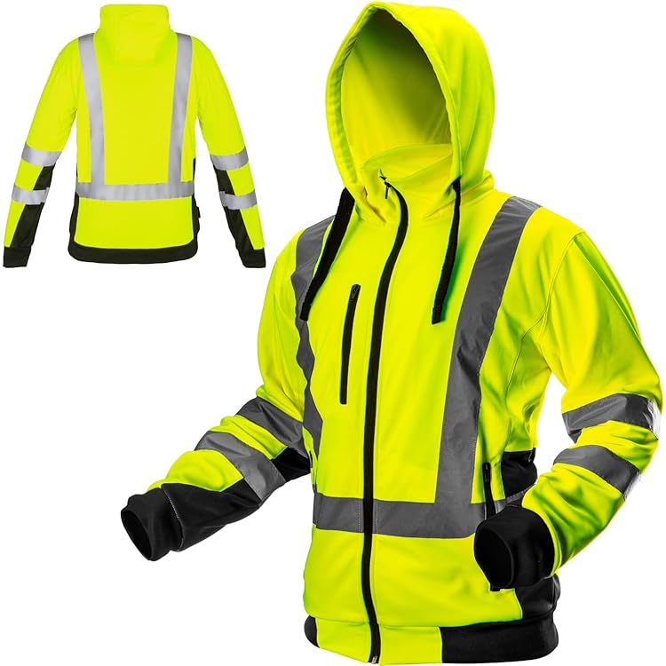 RODOPI Softshell Canada Veste De Sécurité - Imperméable Et Respirante - Pour Homme Et Femme - Taille S-XXXL - EN ISO 20471:2013 - Bandes Réfléchissantes 3M Scotchlite - Veste De Travail En Jaune Fluo