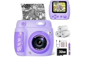 Macchina Fotografica Bambini Istantanea, LETSHAHA 1080P 20MP 2.4 Pollici Macchina Fotografica Istantanea per Bambini con Stampa 32GB Scheda SD, Adatto per Bambini Regala di Natale dai 5 ai 12 Anni