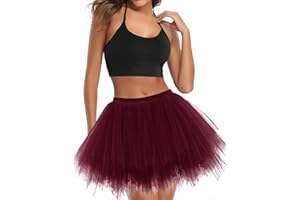 UOTORI Tüllrock Damen Tutu Kurz Petticoat Unterrock Ballet Tanzrock Vintage Tüll Kinder Retro Ballettrock