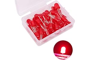 KA WAH CORE 10 mm LED Light Emitting Diode, 40 Pieces Red LED Diodes, 10 mm LED Assortment Kits for Science Projects, Schools and DIY Projects (10 mm, 40 Pieces)