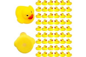 JSMTKJ 60 Piezas Juguete baño Pato de Goma, patitos para baño, Flotador y Chirrido, Juguetes de Bañera para Ducha / Cumpleaños / Suministros para Fiestas