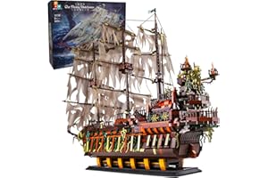 SDXFUWA Modello di Barca Pirata, Barca a vela Olandese Volante, 3653 Pezzi Grandi Blocchi di Costruzione Morsetto MOC Modello Fai da te