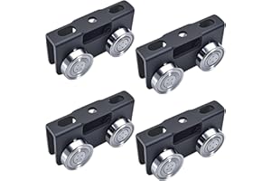 BiJun Trolley Assembly Rollers, 4 Wheel Upgraded Load & Stable Silent Roller Trolley Compatible with 1-5/8" Wide and Taller Strut Channel, P1000/ P5000 Series (Black 4 Packs)