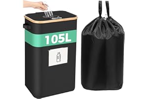 OUSFOT Poubelle de Recyclage,105L Poubelle tri Selectif Rangement de Bouteilles Consignées Collecteur de Bouteilles, pour Plastique, Bouteilles Verre, Poubelle Exterieur de Recyclage