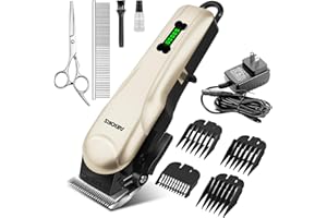 AIBORS Dog Clippers-Electric Dog Grooming Kit: Professional Low Noise Rechargeable Cordless Hair Clippers-Pet Grooming Scissor for Dogs Cats Pets Hair Trimmer Set (Gold-01)
