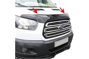 LUXELL EUROPE Black Gloss Bonnet Guard Protector Bug Stone Deflector Fits Ford Transit MK8 [2014-2018]