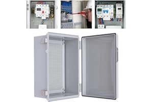 NEWFUN Cuadro Electrico, Armario Electrico IP66, Armario de Distribución Exterior con Accesorios de Montaje en Pared 400×300×220MM