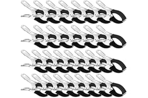 TDCUIZENT Stainless Steel Pool Cover Clips Strong Grip Windproof Design With Protection Sleeves For Above Ground Swimming Pools Winter Cover Fastening Clamps Weather Protection 6 Pack(30pcs black)