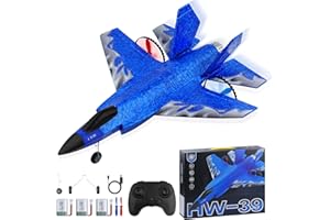 Henakmsl RC Flugzeug F35 2CH HW39 Fighter 2.4GHz Ferngesteuertes Flugzeug RTF für Anfänger, Kinder und Erwachsene mit Nachtlichter USB Aufladung (Blau)