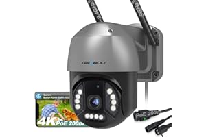 [DC&PoE]GENBOLT 4K Zewnętrzna Kamera WIFI PoE z Wykrywaniem osób/Pojazdów, 8MP CCTV Kamera IP Zewnętrzna, Kolorowe Widzenie Nocne, Kamera Monitorująca WIFI, Inteligentnymi Alertami(2.4&5GHz)
