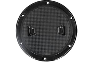 Akozon Cubierta de la escotilla, 6 Pulgadas Redondo Antideslizante Anti-UV Placa de Cubierta Tapa de escotilla de inspección Antideslizante Circular para Barco Marino