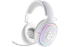 NewSkill Aton Ivory Wireless Gaming Headset, integriertes Mikrofon, 18h Akkulaufzeit, RGB konfigurierbar, Bluetooth 5.0, ergonomisches Computer-Headset, PC/PS4/PS5/Mac/XBOX/Android kompatibel, weiß