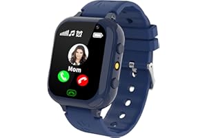 ELEJAFE Reloj Inteligente Niños, Smartwatch Telefónica para Niño y Niña con Llamar 25 Juegos Podómetro SOS Música Cámara Linterna Despertador, Reloj Niños Regalo para niños 3-12 años(Azul)