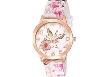 Shocknshop Flower Design Multicolour Floral Printed Silicone Belt Watch for Women & Girls -W52