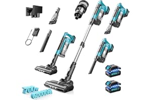 INNOPOWER 700W/60Kpa Aspirateur Balai sans Fil,70 Mins Aspirateur sans Fil Puissant avec écran Tactile et Brosse à Sol Anti-emmêlement, Rechargeable Batterie, pour Sols Tapis Poils d'animaux Domestique