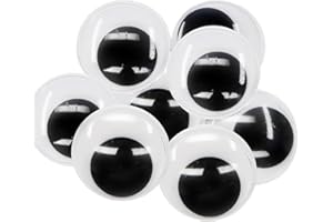 TOAOB THE ONE AND ONLY BABY TOAOB 8 Piezas 75 mm Grande Tamaños Adhesivos Ojos Móviles Negros de Plástico Autoadhesivo Utilizados para Manualidades de Scrapbooking Accesorios
