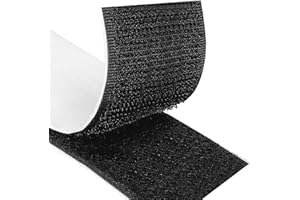 Blooven Klettband Selbstklebend 5 Meter Extra Stark, Doppelseitig Klebende mit Klettverschluss 50mm Breit Selbstklebendes Klebepad Flauschband und Hakenband (Schwarz)