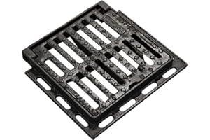 Jardibric - Grille de regard plate, carrée en fonte Classé C250 (300 x 300 mm)