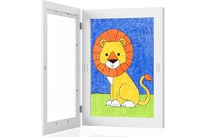 DURPAR Marco para Dibujos Niños, 1 Pieza Marcos de Fotos de Arte para Niños, Marco Dibujos Infantiles A4 Marco de exhibición de obras arte Almacenamiento Hasta 50-150 Hojas para dibujos, Negro