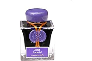 Jacques Herbin 15076JT - A bottle of gold glitter ink for fountain pen, rollerball, glass nib and penholder 50 ml, Violet Impérial - Calligraphy - Writing