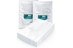 Sillar Worki próżniowe 100 sztuk 20x30cm, folia próżniowa do żywności, worki foliowe do zgrzewarek próżniowych i Sous Vide, worki do zamrażania, nie zawierają BPA, wytrzymałe od -20 do 100°C