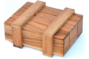 LOGICA GIOCHI Logica Jeux Art. Coffret de Pandore M - Boîte Secrète - Difficultè 3/6 Difficile - Casse-Tête en Bois Précieux - Collection Leonardo da Vinci