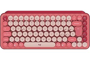 Logitech POP Keys Tastiera Meccanica Wireless con Tasti Emoji Personalizzabili, Design Compatto Durevole, Bluetooth o USB, Compatibilità Multidispositivo e OS, Italiano QWERTY - Heartbreaker
