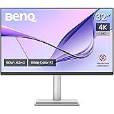 شاشة MA320U مقاس 32 بوصة بدقة 4K 3840x2160 لجهاز BenQ MacBook Pro/Air، ومنفذ USB-C بقوة 90 وات، ومطابقة الألوان والتحكم في السطوع ومستوى الصوت على أجهزة Mac