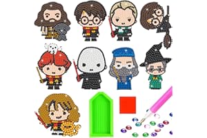 LGZIN Diamond Painting Kinder, 9 Stück DIY Diamant Aufkleber Kit, 5D Cartoon Diamantmalerei für Kinder, DIY Diamant Painting Kit für Kinder und Erwachsene Anfänger, Geburtstags Geschenk für Jungen Mädchen