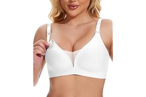 Jiuday Still BH ohne Bügel Große Brüste Damen Schwangerschafts- & Still-BHS Bequemer Gepolstert Spitze Seamless Nursing Bra Nahtloser Push Up Stillbh