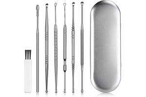‎NEUWEE NeuWee Ohrenreiniger, 7 Stück Ohrenreiniger Edelstahl Set, Medizinischer Ohrenschmalz Entferner mit Einem Cleaner Pinsel und Schützende GepolsterteBox für Kinder Jugendliche und Erwachsene