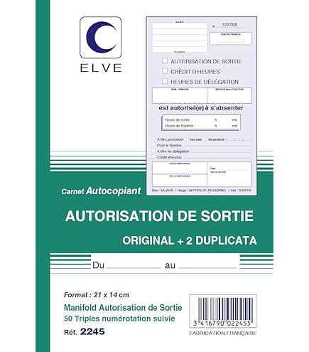 Manifold Autocopiant LIVRAISONS 105 X 140 A6 Horizontal 50 Dupli ELVE