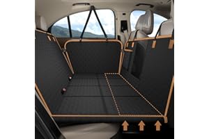 MyeMdan Protection Voiture Chien Siege Arriere - Imperméable et Anti-Rayures - avec 8 Plaques de Bois Dur Solides - pour La Plupart des Voitures SUV
