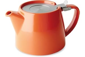 FORLIFE Stump Teapot with SLS Lid and Infuser, 18-Ounce, Carrot