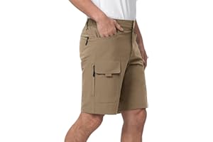 Moosehill Krótkie spodenki męskie, spodnie do wędrówek, cargo, odporne na działanie wody, z 6 kieszeniami, lekkie, oddychające, do jazdy na rowerze, spodnie rowerowe, krótkie bermudy, treking, spodnie
