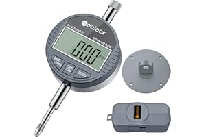 Neoteck DTI Comparateur Numérique 0.01/.0005'' Comparateur Mécanique Indicateur de Palpeur Numérique Gamme 0-12.7mm/1'' Indicateur Electronique Mesure Jauge à Cadran Numérique