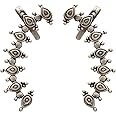 Dulcett India Ear cuffs Earrings for women & Girls | Silver Replica Earcuffs Earrings For Women & Girls | Oxidised Silver Earrings With Earrcuffs For Women and Girls | Handmade Earcuffs Earrings