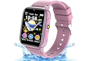 GLKYSOE Montre Connectée Enfant, 1.7” 26 Jeux Montre Intelligente Enfant avec Livres Audio & Jeux, Carte D'étude Musique Alarme Podomètre Torche, Smartwatch Cadeaux pour Fille Garçon 3-12ans