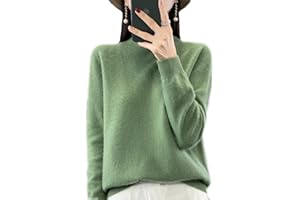 MQSHUHENMY Cashmere Sweaters for Women, 100% Cashmere Long Sleeve Crew Neck Lightweight Soft Knitted Pullover Knitted Jumpers