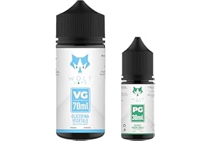 WOLF VAPE WOLF Kit Base VG/PG 100ml - 70ml Glicerina Vegetale + 30ml Glicole Propilenico | 70-30 | Puri ≥ 99,5% 100% Made in Italy - Purezza Farmaceutica Certificata | 2 Flaconi Tipo Chubby